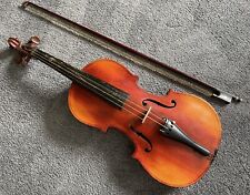 Violino antigo tamanho completo 4/4 feito na Alemanha com arco e estojo de caixão de madeira comprar usado  Enviando para Brazil