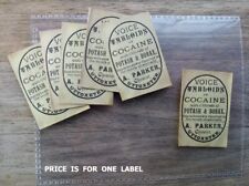 Tabloides de cocaína etiqueta química farmacia c 1910, Parker, Uttoxeter - ¡raro!, usado segunda mano  Embacar hacia Mexico