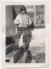 Gebraucht, R528 Foto Wehrmacht Portrait Soldat Russland 1944 Staffelabzeichen Emblem Panzer gebraucht kaufen  Nauen