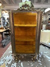Used, Rare Vintage Display Brass Ormolu Amber Glass Jewelry Cabinet Casket for sale  Shipping to South Africa