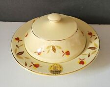 JEWEL TEA  AUTUMN LEAF ROUND BUTTER DISH LIMITED EDITION HALL CHINA for sale  Columbus
