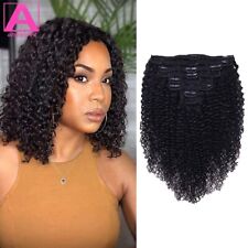 Kinky Curly Clip In Human Hair Extensions 120g/Set Natural 8 Pieces For Women for sale  Shipping to South Africa