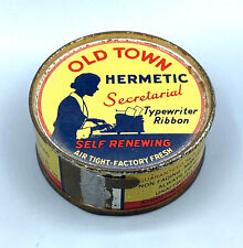 Unopened OLD TOWN Hermetic Typewriter Ribbon Tins 1940's for sale  Shipping to South Africa