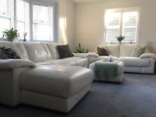 cream sofa 2 leather seater for sale  DONCASTER