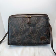 Liz Claiborne Leather Vintage Bag Paisley design Brown, used for sale  Shipping to South Africa