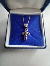 Gemstone silver cross for sale  HEREFORD