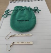 Quality Thick Heavy Tiffany & Co Silver Drop Dangly Earrings & Tiffany Suede Bag for sale  ILMINSTER