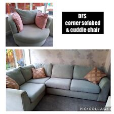 DFS Grey Corner Sofa Bed & Cuddle Chair, used for sale  MANCHESTER