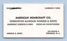American Homecraft Company Aluminum Windows & Doors Vtg Business Card NJ BC2 for sale  Shipping to South Africa