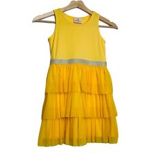 Hanna Andersson Yellow Tiered Chiffon Dress 6 7 for sale  Shipping to South Africa