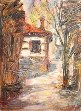 expressionist landscape house oil painting for sale expressionist landscape house oil painting for sale Shipping to Canada