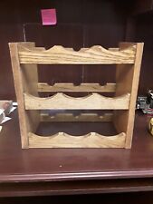 Used, 9 Bottle Oak Wood Wine Rack for sale  Shipping to South Africa