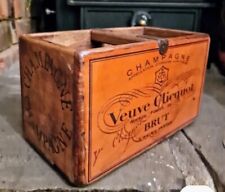 Vintage Style Wooden Veuve Clicquot Champagne Kipper Box With Handle for sale  Shipping to South Africa