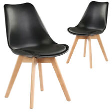 Krzesło do jadalni DSW z poduszką Czarne krzesło Viking z tworzywa sztucznego / drewna na sprzedaż  PL