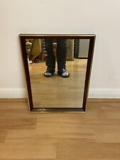 Vintage Rowley Gallery Wall Mirror With Mahogany Wooden Frame & Brass Trim for sale  Shipping to South Africa