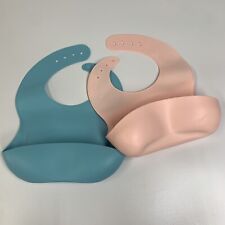 Set of 2 Silicone Baby Bibs - BPA Free Waterproof - Soft & Durable - Adjustable, used for sale  Shipping to South Africa
