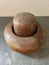 Molde antigo de bloco de chapéu de madeira 2 peças vintage chapeleiro milliner modiste fabricante comprar usado  Enviando para Brazil