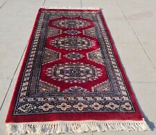 Authentic Hand knotted Vintage Bokhara Jhaldar Wool Area Rug 3.3 x 1.6 Ft for sale  Shipping to South Africa