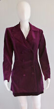 Terno saia vintage Rampage roxo veludo tamanho P retrô mini jaqueta mod feminina, usado comprar usado  Enviando para Brazil