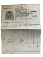 Antique 1898 Clay Robinson & Co Stock Yards Ornate Billhead, Chicago Illinois for sale  Shipping to South Africa