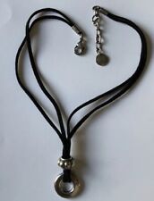 Used, MIGLIO necklace Double Strand Leather Doughnut Round Pendant designer VGC for sale  Shipping to South Africa