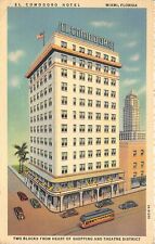 Cartão postal Miami Flórida 1938 El Comodoro Hotel  comprar usado  Enviando para Brazil