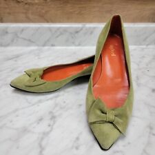 Sapato plano feminino 6 36 Byford Itália italiano verde camurça pontiaguda balé bomba arco, usado comprar usado  Enviando para Brazil