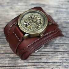Automatyczny zegarek szkieletowy + skórzany pasek do zegarka, styl steampunkowy, pudełko, świetny prezent, używany na sprzedaż  PL