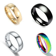 Anillo clásico arco iris colorido anillo de banda de acero inoxidable 6 mm talla 7-13 para hombres y mujeres segunda mano  Embacar hacia Argentina