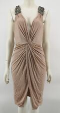 Zuhair Murad Women's Pink Crystal Plunge Detail Bodycon Dress Size UK 12 - Used for sale  Shipping to South Africa