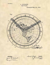 Usado, Mapa da Terra Plana Oficial Alexander Gleason Impressão Artística Patente dos EUA - Vintage 1893 831 comprar usado  Enviando para Brazil