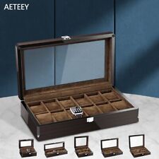 Used, Baking Varnish Ebony Grain Watch Box Jewelry Display Box Storage Case Luxury for sale  Shipping to South Africa