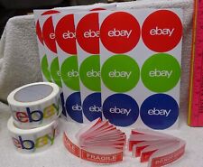 ** Lote - Suministros de embalaje de eBay para vendedores - ROLLOS DE CINTA, pegatinas de eBay + FRÁGIL segunda mano  Embacar hacia Argentina
