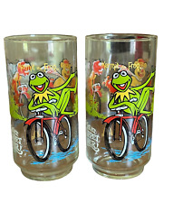 Lote de 2 McDonalds 1981 Great Muppet Caper Glass Bicicleta Paseo Kermit segunda mano  Embacar hacia Argentina