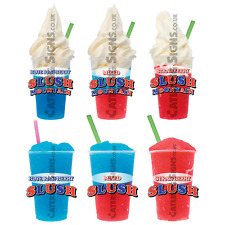 Conjunto de 6 Adesivos Slush Cup - Decalque de café trailer van sorvete catering filhote comprar usado  Enviando para Brazil