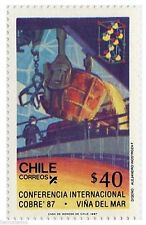 Usado, Chile 1987 #1271 Conferencia Internacional Cobre ́87 Cobre Estampillada sin montar o nunca montada segunda mano  Embacar hacia Argentina