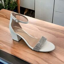 Salto Steve Madden Feminino Shows Couro Branco Beella Strass Tamanho 6 comprar usado  Enviando para Brazil