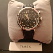 Reloj para hombre Timex cronógrafo estándar esfera negra estuche de latón plateado TW2V43700VQ segunda mano  Embacar hacia Mexico