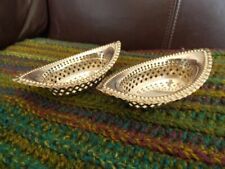 Used, PAIR of Vintage EPNS Silver Plated Handled Oval Serving Dishes Pierced Sides for sale  Shipping to South Africa