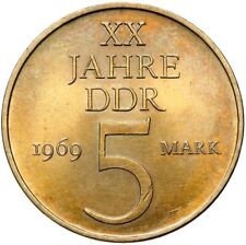 Moneta okolicznościowa NRD - 5 marek 1969 - XX 20 LAT NRD - połysk stemplowy UNC na sprzedaż  PL