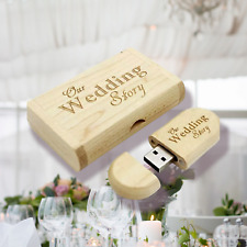 Caixa USB de madeira 16GB fotos de casamento gravadas como fotos (Nossa história de casamento} comprar usado  Enviando para Brazil