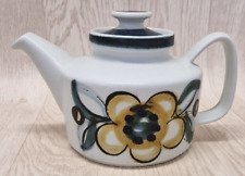 Stavangerflint Norway Teapot Senja Inger Waage Brown Teal Flower MCM Pottery for sale  Shipping to South Africa