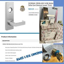 DORMA YR08-630 Yr08 WideStile Exit Device Lever Trim Door Handle Lock 2 Keys for sale  Shipping to South Africa