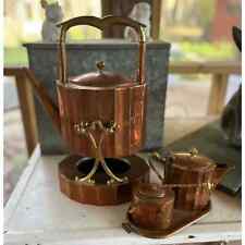 Vintage unbranded English style real copper tea kettle set , used for sale  Shipping to South Africa
