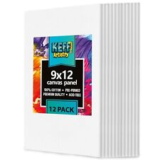 KEFF Canvas Boards for Painting - 9x12 12-Pack Art Paint Canvases - Bulk Set for sale  Shipping to South Africa