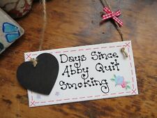 Personalised Quit Smoking Motivation Plaque with Chalkboard Heart Stop Sign Gift for sale  Shipping to South Africa