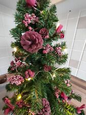 Decorated Artificial Mini Christmas Tree 60cm Tall Burgandy Decs Pre-Lit COLLECT for sale  EASTLEIGH