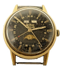 Zodiac Triple Date Moon phase Automatic Watch Ref. 743-908 18kt Gold Plated, used for sale  Shipping to South Africa