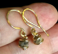 BLACK RHODIZITE EARRINGS - 12 KARAT GOLD! RARE POWERFUL BLACK RHODIZITE CRYSTALS, used for sale  Shipping to South Africa