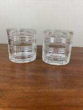 Glen Plaid Double Old Fashioned 12 oz Whiskey Rocks Glasses Set of 2 EUC for sale  Shipping to South Africa